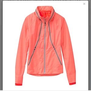 Athleta Run On Windbreaker Jacket Coral Sizzle XXS